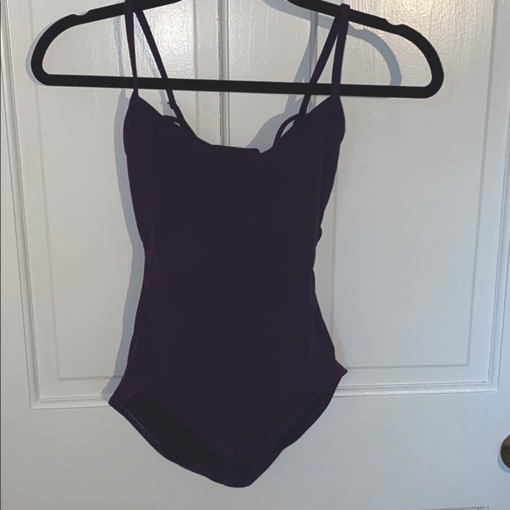 Plum capezio leotard. Fancy back design